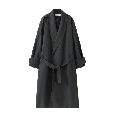 西町村屋极简调风衣女2026春新款时尚性感廓形修身大衣XXBA10725