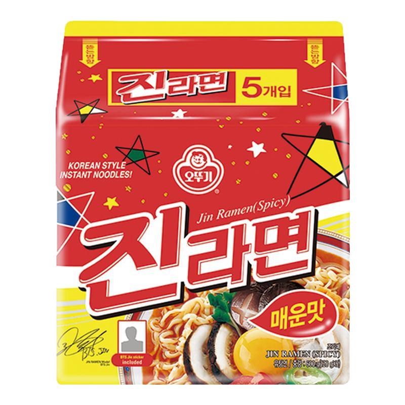 韩国进口不倒翁原味辣味金拉面汤面袋装芝士真拉面泡面方便面