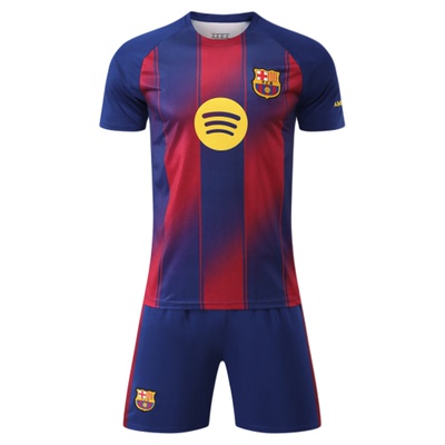 巴萨梅西球衣套装足球服男童定制
