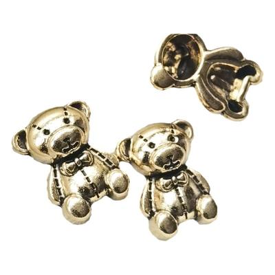 合金兔子小熊配件ins发饰diy材料饰品金属熊仔可爱兔花兔兔发夹