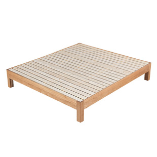 实木床无床头1米2单人1.5木床齐边床省空间床架子定制地台高脚床