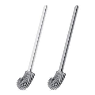 无死角硅胶马桶刷家用日式弯曲长柄刷软毛清洁刷洁厕刷卫生间刷子