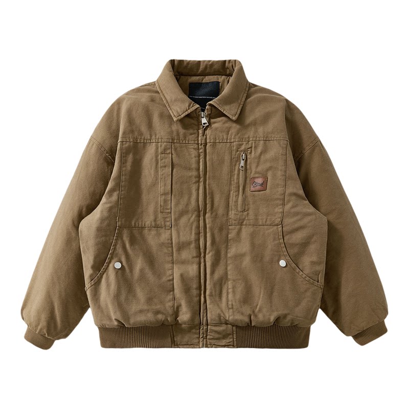 日式纯棉短款夹克棉服男2026新款