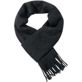 围巾男款冬季100%纯山羊绒围巾冬季百搭男士纯色围巾秋冬保暖围脖