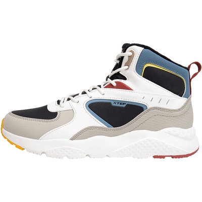 特步男鞋冬季皮面棉鞋加绒保暖