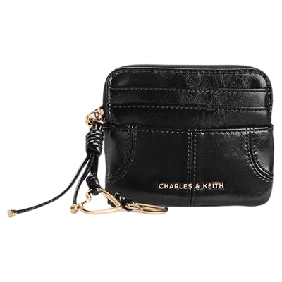 CHARLES&KEITH带挂油蜡皮卡包