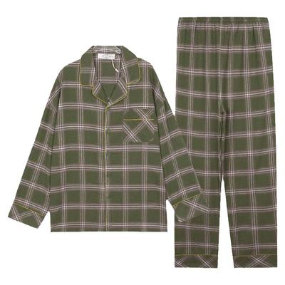 美标2024新品春秋情侣梭织棉睡衣