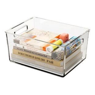 桌面带盖透明亚克力收纳盒杂物化妆品面膜零食储物防尘整理小箱子