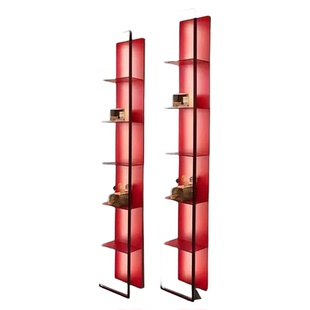 网红多层发光置物架客厅房间书架创意墙上置物架杂志铁艺展示架