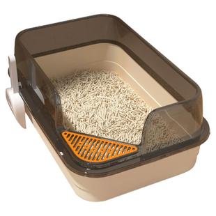 超大号猫砂盆猫厕所沙盆特大号防外溅大猫咪砂盘屎盆半封闭巨型猫