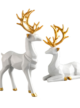 鹿摆件客厅电视柜酒柜玄关装饰品