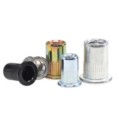 拉铆螺母通孔黑色镀锌滚花拉帽