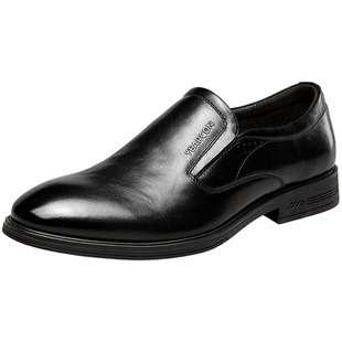 意尔康男鞋2026新款春季真皮商务正装男士一脚蹬休闲皮鞋男款软底