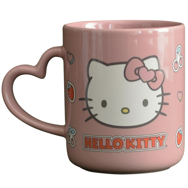 外贸原单hellokitty个性马克杯釉下彩陶瓷咖啡杯可爱家用水杯礼品