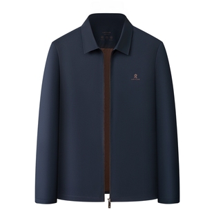 [防泼水]梦特娇行政夹克男士2026春装新款商务干部翻领外套免烫J