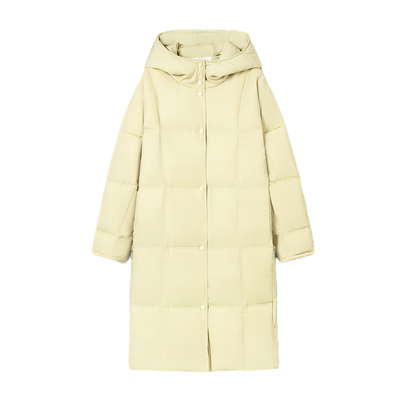 90白鸭绒奶黄色学生羽绒服外套