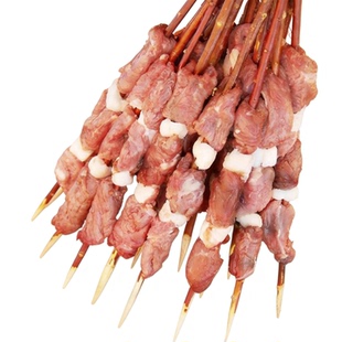 金色沐阳红柳羊肉串新疆羔羊后腿肉大串户外野餐烧烤食材羊肉串