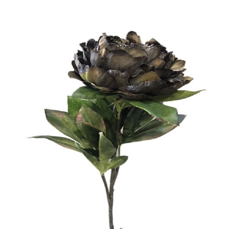 假花绢花仿真花单枝粉牡丹花出口