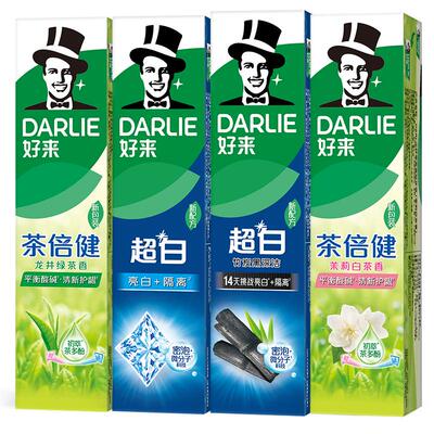 好来超白茶亮白牙膏190g*4支