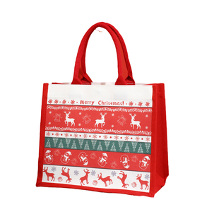 圣诞节伴手礼礼品袋平安夜苹果礼物礼盒袋高级感帆布包帆布袋定制