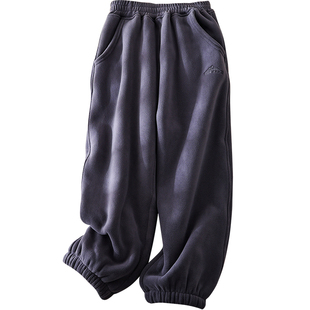 蔚未来女童加绒裤子秋冬加厚一体绒长裤儿童保暖运动卫裤一条过冬