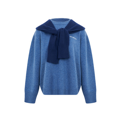 假两件披肩针织毛衣设计师品牌