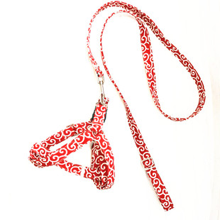 唐草纹樱花狗狗柴犬胸背带背心式背带小型犬柯基宠物拉胸套牵引绳