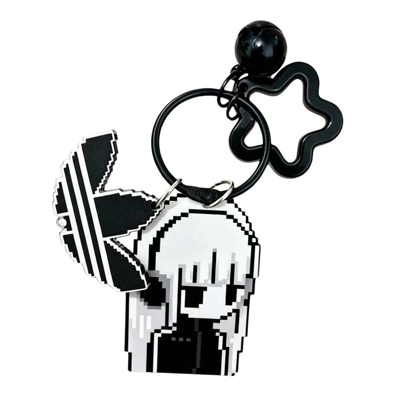 亚克力像素挂件黑白动漫少女