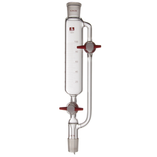 三爱思 恒压滴液漏斗光刻刻度线筒形分液具玻璃四氟双活塞高硼硅