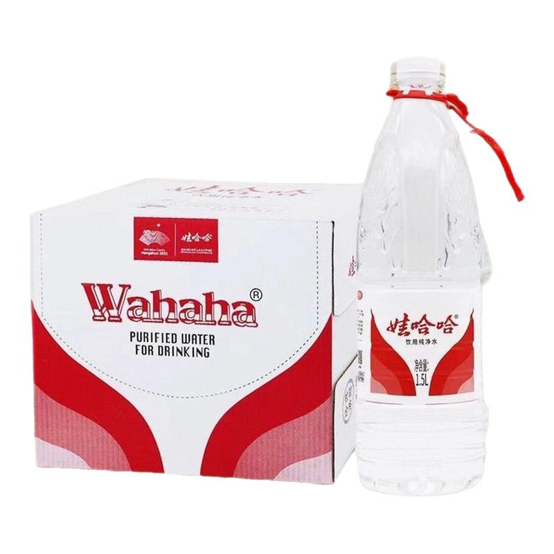 娃哈哈饮用纯净水350ml/1.5L/596ml瓶整箱娃哈哈日常办公饮用水