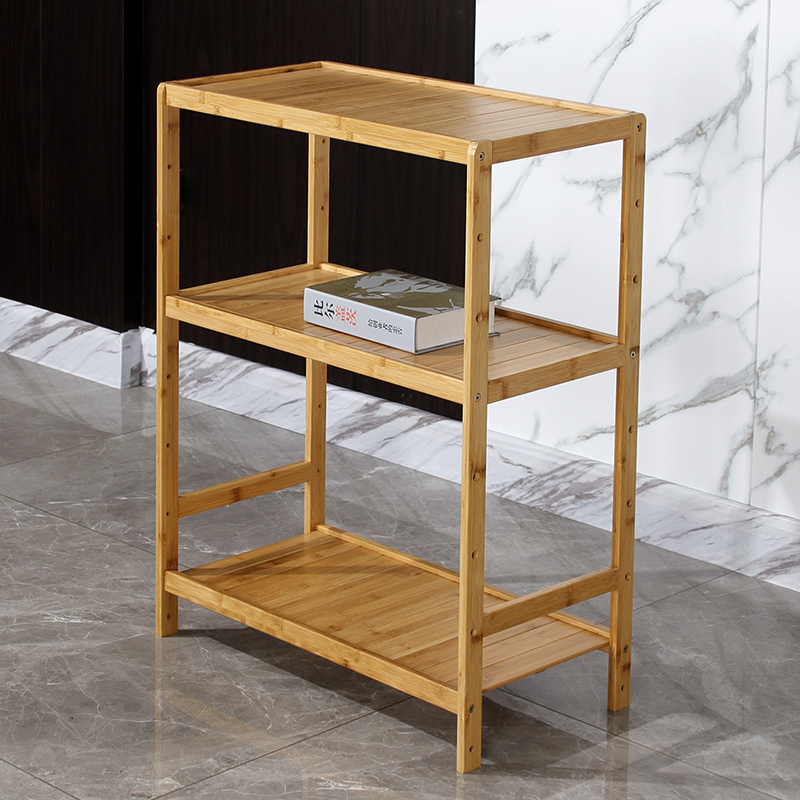 楠竹实木置物架落地夹缝架子客厅收纳柜厨房阳台花架储物柜竹制品