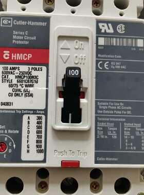 议价原装伊顿 Cutler-Hammer塑壳断路器 HMCP100R3C 600VAC 3P 10