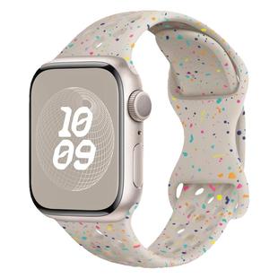 适用iwatch11表带苹果S9手表S10运动硅胶applewatch9镂空夏季S8新款8彩屑S11男7女款创意se3高级智能S7腕带