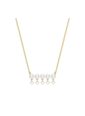 OUBIYABI欧比雅比星云彗星一字仿珍珠项链锁骨链吊坠流苏链子新款