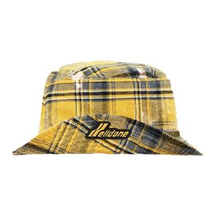 WE11DONE男女同款漂白水洗格纹帽子