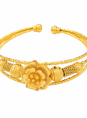 花朵转运珠硬币仿真不掉色铜镀金