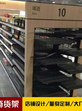 连锁精品店货架生活馆深圳武汉中奇超市商品便利店钢木架