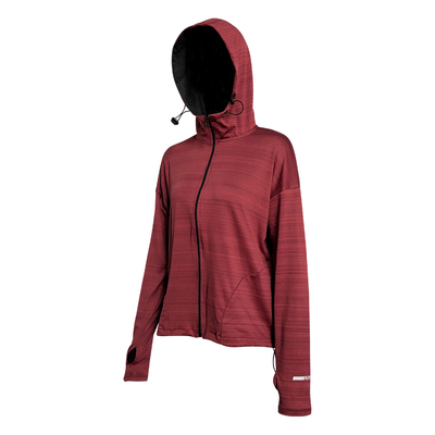 女速干跑步拉链连帽宽松运动外套