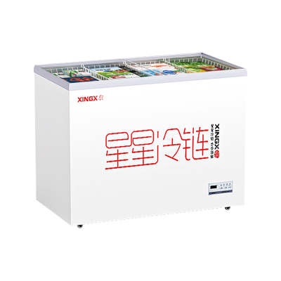 卧式岛柜冰柜星星玻璃冷冻