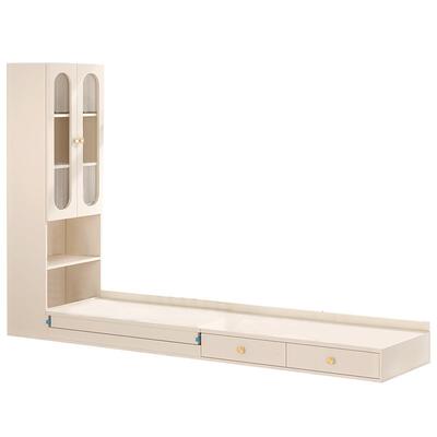 飘窗收纳柜抽拉书桌书柜一体