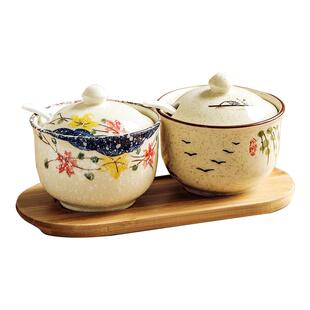 厨房调料罐陶瓷复古家用调味料味精盐罐组合套装佐料盒油泼辣子罐