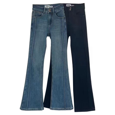 HX2G微喇裤拖地裤加绒加厚牛仔冬