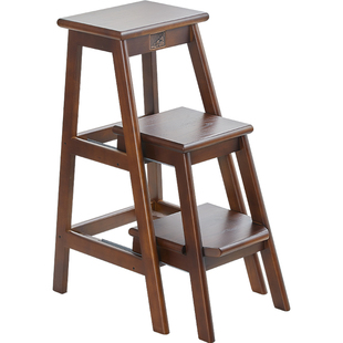 实木梯凳家用室内登高楼梯多功能台阶小梯子加厚凳子两用置物架