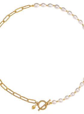 MGS/曼古银珍珠物语925银巴洛克珍珠项链链设计精致大气锁骨链子