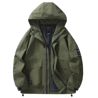 加肥加大男士连帽防风休闲夹克衫