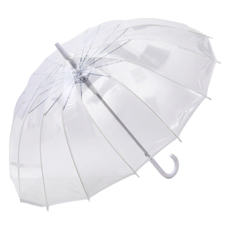 雨航透明雨伞长柄大号白色家用雨伞网红出片神器轻重量伞防雨高透