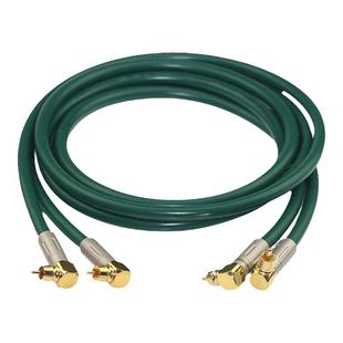 日本古河220单晶铜信号线 90°双莲花汽车音频线 L型公对公RCA线