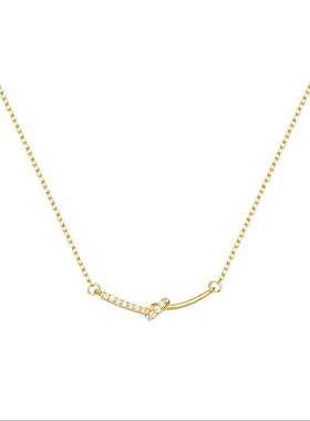 轻奢设计925纯银一字打结项链