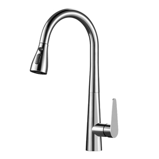 华帝抽拉式鹅颈不锈钢水龙头厨房旋转冷热水槽洗菜盆062PC-001