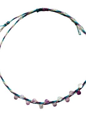 青蓝渐变天然萤石细手绳异域甜美